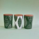 بانکه استوانه ای درب دار با طرح گل و برگ کد001 - تصویر 6